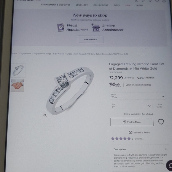 Solitaire diamond Michael Hill ring - Picture 7 of 7